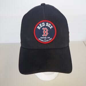 Boston Red Sox New Era Circle Patch A-Frame 9FORTY Snapback Hat -MLB Trucker‎